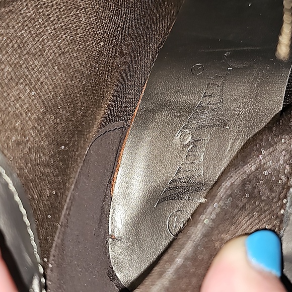 Brown suede Zip Booties hi heel. Size 41/10 - Picture 2 of 10